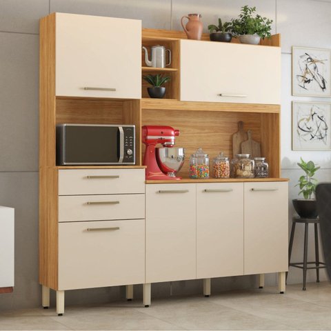 Armario de Cozinha 6 Portas 2 Gavetas Select