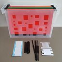 Ver imagem 2 de Kit 2 Caixas Arquivos Transparentes 6 Pastas Suspensas Coloridas Dellocolor Organizadores Escritó