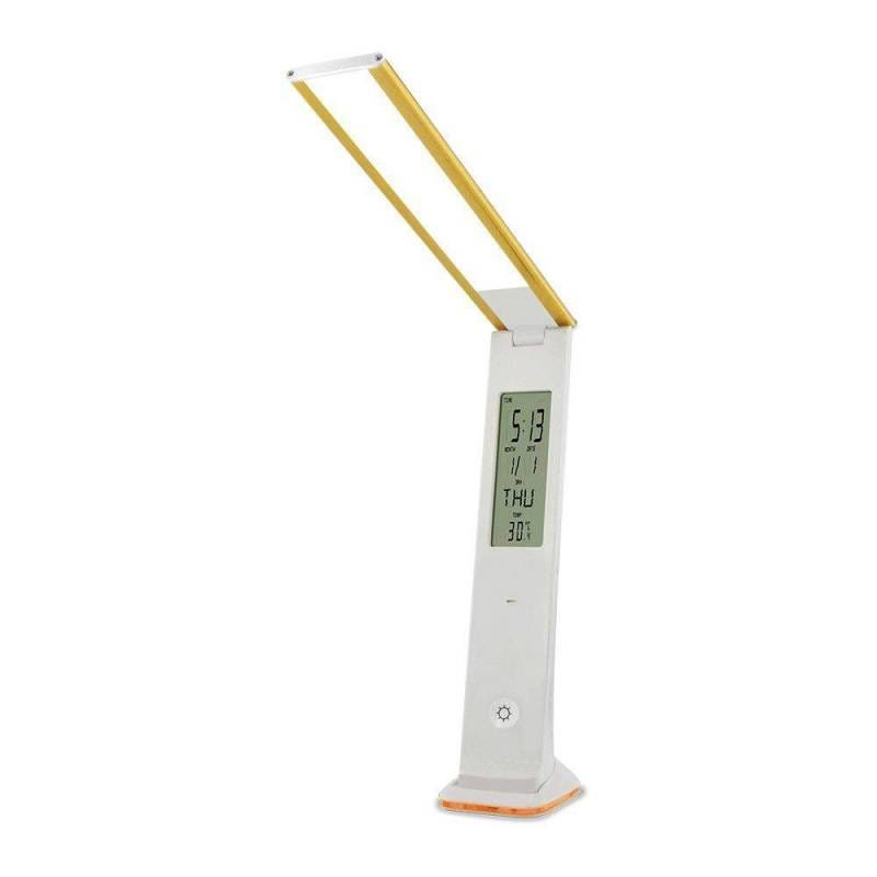 Luminária de Mesa Solver Slm-101 Led Touch com Relógio Dourada - 7