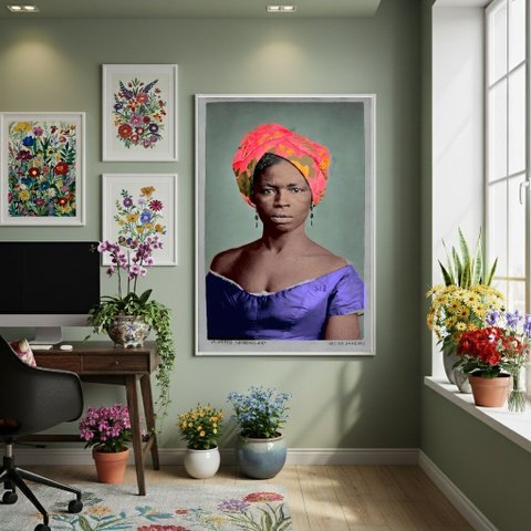 Quadro Decor Olhar do Rio Antigo 70x50cm Mold Branca