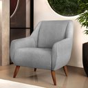 Ver imagem 2 de Poltrona Decorativa Fixa Pés de Madeira Paloma D02 Linho Cinza C-315 - Lyam Decor