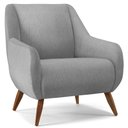 Ver imagem 1 de Poltrona Decorativa Fixa Pés de Madeira Paloma D02 Linho Cinza C-315 - Lyam Decor