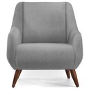 Ver imagem 3 de Poltrona Decorativa Fixa Pés de Madeira Paloma D02 Linho Cinza C-315 - Lyam Decor
