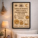 Ver imagem 1 de Quadro Lei da Atração Energia Universo 24x18cm Mold Preta Vidro