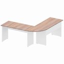 Ver imagem 5 de Mesa L Diretor Escritório 1,20m X 1,20m Pé Painel F5 Office Cor:macadâmia com Branco