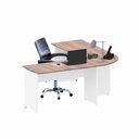 Ver imagem 3 de Mesa L Diretor Escritório 1,20m X 1,20m Pé Painel F5 Office Cor:macadâmia com Branco