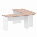 Ver imagem 4 de Mesa L Diretor Escritório 1,20m X 1,20m Pé Painel F5 Office Cor:macadâmia com Branco