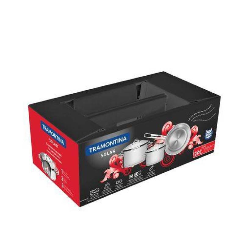 Jogo de Panelas Aço Inox com Fundo Triplo 3 Pç. Solar - Tramontina - 1