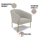 Ver imagem 6 de Sofá Namoradeira e Poltrona Pé Ferro Dourado Stella Bouclê D03 - D'Rossi Cor Cinza