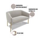 Ver imagem 7 de Sofá Namoradeira e Poltrona Pé Ferro Dourado Stella Bouclê D03 - D'Rossi Cor Cinza