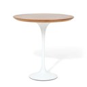 Ver imagem 1 de Mesa Lateral Tulipa Saarinen Redonda 51 Cm - Imbuia Base Branca
