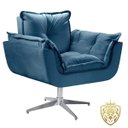 Ver imagem 1 de Poltrona Opalla Giratória Alumínio Suede D Salla Azul Bic
