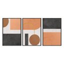 Ver imagem 2 de Kit 03 Quadros Decorativos Formas Geom Laranja Marrom Preto Abg035 Vidro Impresso 40x60cm Cada