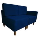 Ver imagem 1 de Poltrona Decorativa Alicia Lado Esquerdo Suede Azul Marinho Pés Madeira Mz Decor