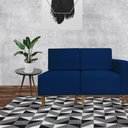 Ver imagem 3 de Poltrona Decorativa Alicia Lado Esquerdo Suede Azul Marinho Pés Madeira Mz Decor