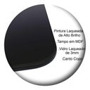 Ver imagem 3 de Mesa Jantar Pandora Tampo Quadrado Laca com Vidro 80cm Preto
