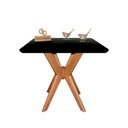 Ver imagem 1 de Mesa Jantar Pandora Tampo Quadrado Laca com Vidro 80cm Preto