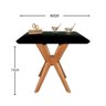Mesa Jantar Pandora Tampo Quadrado Laca com Vidro 80cm Preto - 2
