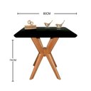 Ver imagem 2 de Mesa Jantar Pandora Tampo Quadrado Laca com Vidro 80cm Preto