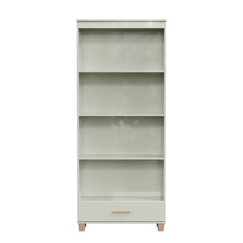 Estante Decorativa para Livros 77cm 4 Prateleiras e Gaveta 100% Mdf C57 Pradel Móveis