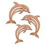 Conjunto Trio de Golfinhos de Parede em Madeira - 4