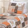 Cobre Leito La Bella Patchwork Laranja Solteiro 02 Peças - 2