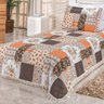 Cobre Leito La Bella Patchwork Laranja Solteiro 02 Peças - 1