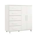 Ver imagem 1 de Comoda Toronto Quarto com 5 Gavetas e 2 Portas Branco