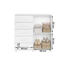 Ver imagem 3 de Comoda Toronto Quarto com 5 Gavetas e 2 Portas Branco