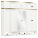 Ver imagem 1 de Guarda Roupa Casal 12 Portas com Espelho e Maleiro Mazzaro F06 Branco Freijó - Lyam Decor