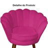 Poltrona Decorativa Pétala Pés Palito Veludo Pink - 2