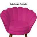 Ver imagem 2 de Poltrona Decorativa Pétala Pés Palito Veludo Pink