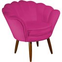 Ver imagem 1 de Poltrona Decorativa Pétala Pés Palito Veludo Pink