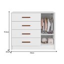 Ver imagem 5 de Jogo de Quarto Infantil Pérola Guarda Roupa e Cômoda Branco - Peternella Móveis