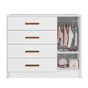 Ver imagem 4 de Jogo de Quarto Infantil Pérola Guarda Roupa e Cômoda Branco - Peternella Móveis