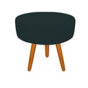 Ver imagem 1 de Puff Decorativo Lavinia Suede Pes Castanho Azul Marinho