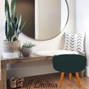 Ver imagem 3 de Puff Decorativo Lavinia Suede Pes Castanho Azul Marinho