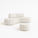 Ver imagem 2 de Sofá Orgânico e Puff Módulo Curvo Savana Boucle Bege - Montanari's Decor