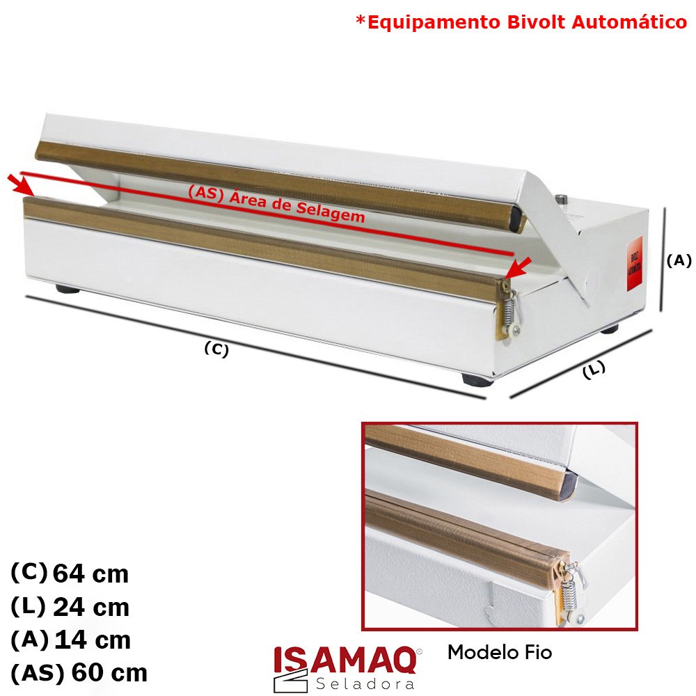 Seladora Manual com Temporizador 60cm Sela e Corta - 2