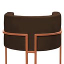 Ver imagem 2 de Poltrona Reforçada Decorativa Sala Nayara Base Ferro Bronze Suede Marrom