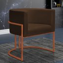 Ver imagem 1 de Poltrona Reforçada Decorativa Sala Nayara Base Ferro Bronze Suede Marrom