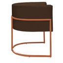 Ver imagem 4 de Poltrona Reforçada Decorativa Sala Nayara Base Ferro Bronze Suede Marrom