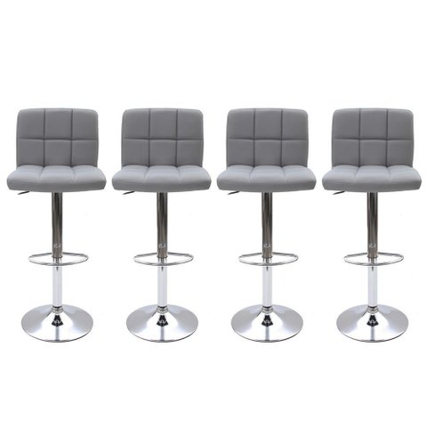 Kit 4 Banqueta Giratórias Gomos Cinza Cinza