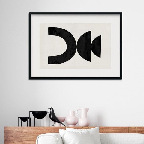 Quadro Horizontal Moderno Minimalista - 60x48cm:madeira Preta