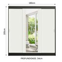 Ver imagem 3 de Guarda-Roupa Casal Madesa Reno 3 Portas de Correr com Espelho Preto/Branco Cor:Preto/Branco