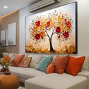 Ver imagem 1 de Quadro Decor Folhas 3d Dourado Branco Sala Quarto Casa Escritório