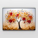 Ver imagem 3 de Quadro Decor Folhas 3d Dourado Branco Sala Quarto Casa Escritório