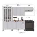 Ver imagem 3 de Cozinha Modulada 4 Peças Cristaleira Balcão sem Tampo 2 Aéreos 100% MDF Bari