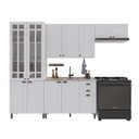 Ver imagem 2 de Cozinha Modulada 4 Peças Cristaleira Balcão sem Tampo 2 Aéreos 100% MDF Bari