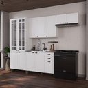 Ver imagem 1 de Cozinha Modulada 4 Peças Cristaleira Balcão sem Tampo 2 Aéreos 100% MDF Bari